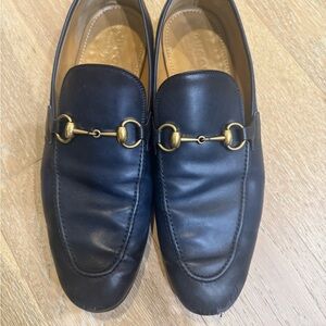 EUC Gucci Jordaan Leather Loafers Blue Agata (Navy)